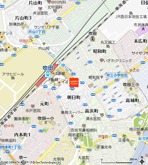 イオン吹田店付近の地図